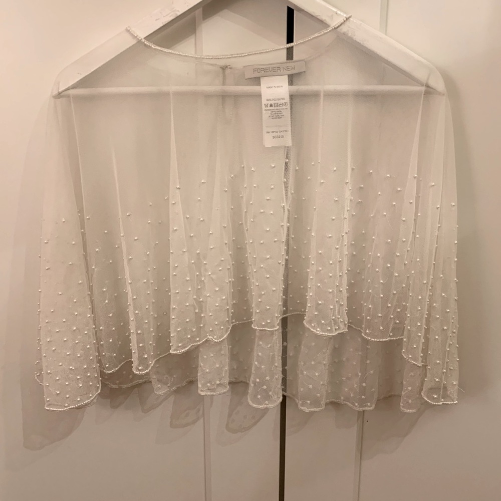 Mesh and beaded capelet